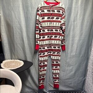 Lazy One Cozy Bear Print Kids Pajamas - size XL